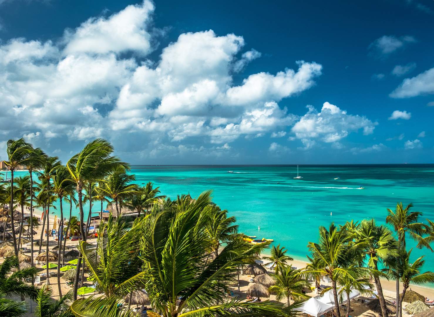 Turquoise sea in Palm Beach, Aruba