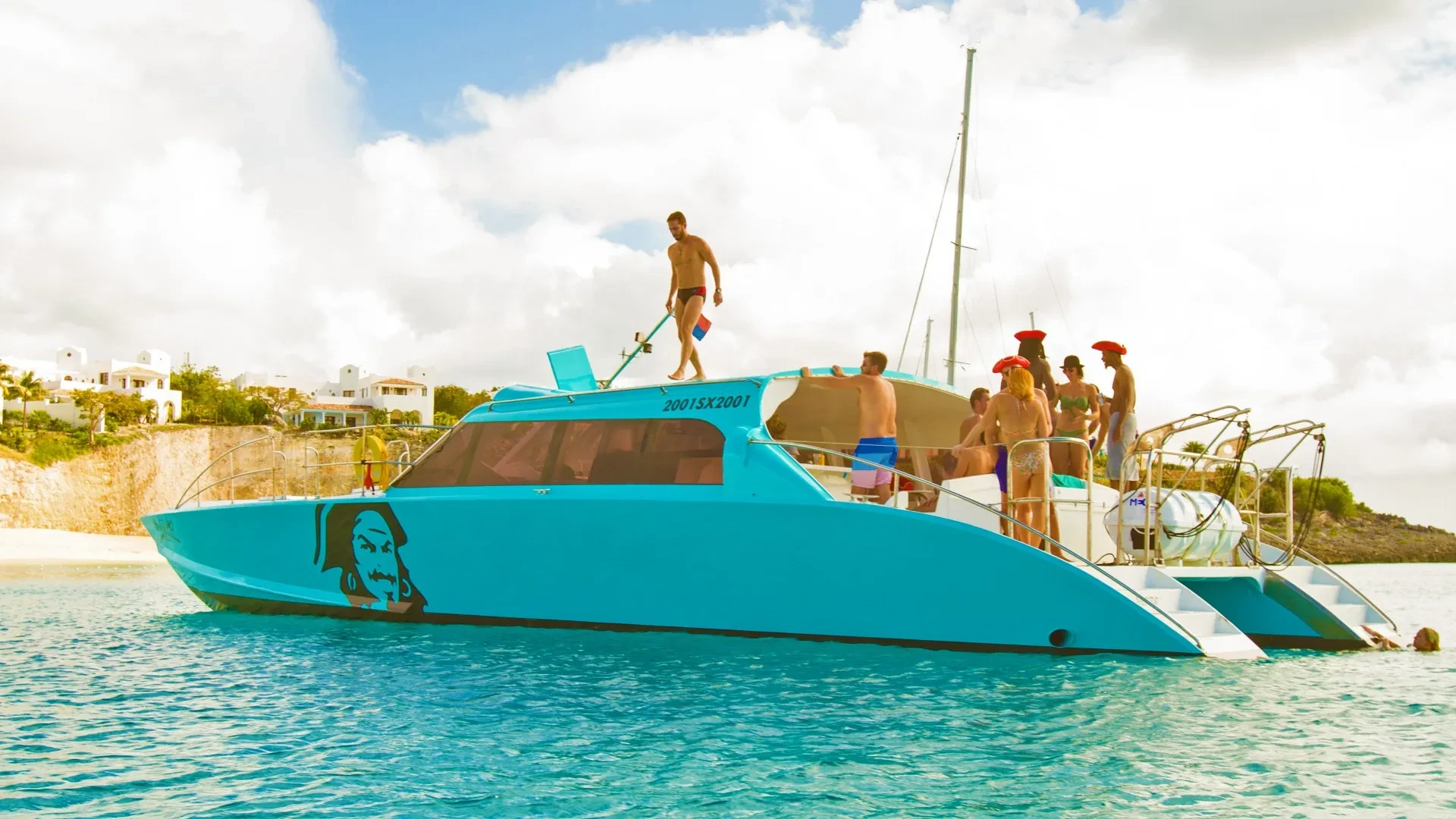 St. Maarten Island Tour by Power Catamaran
