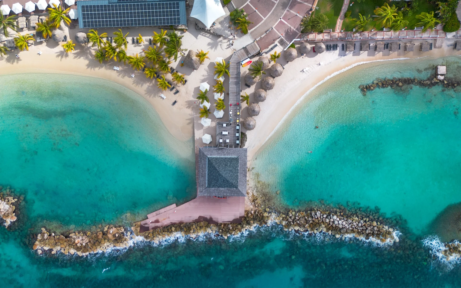 Flying a drone in Curacao over Avila Beach Resort