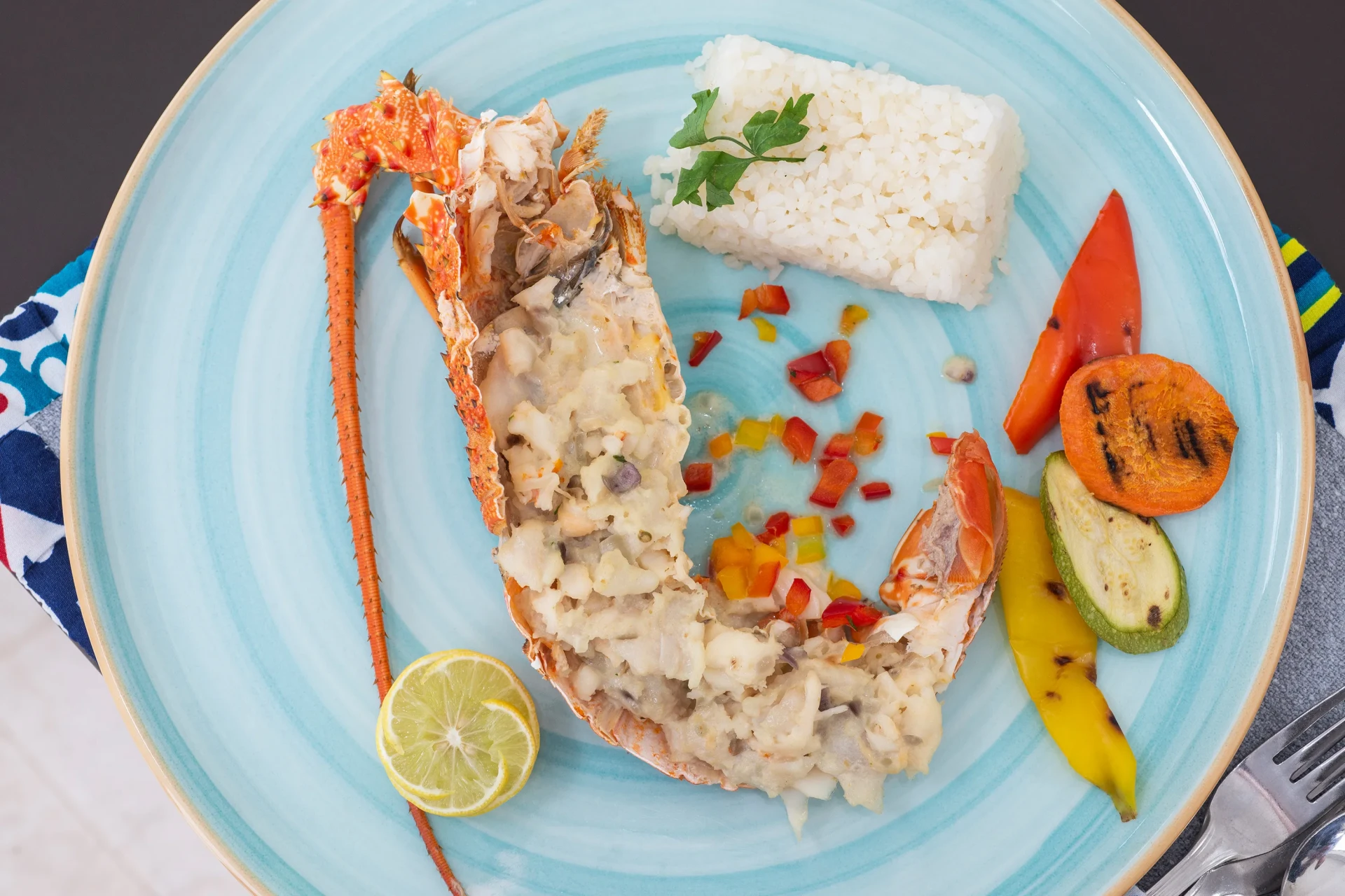 Krioyo Curacao food grilled lobster