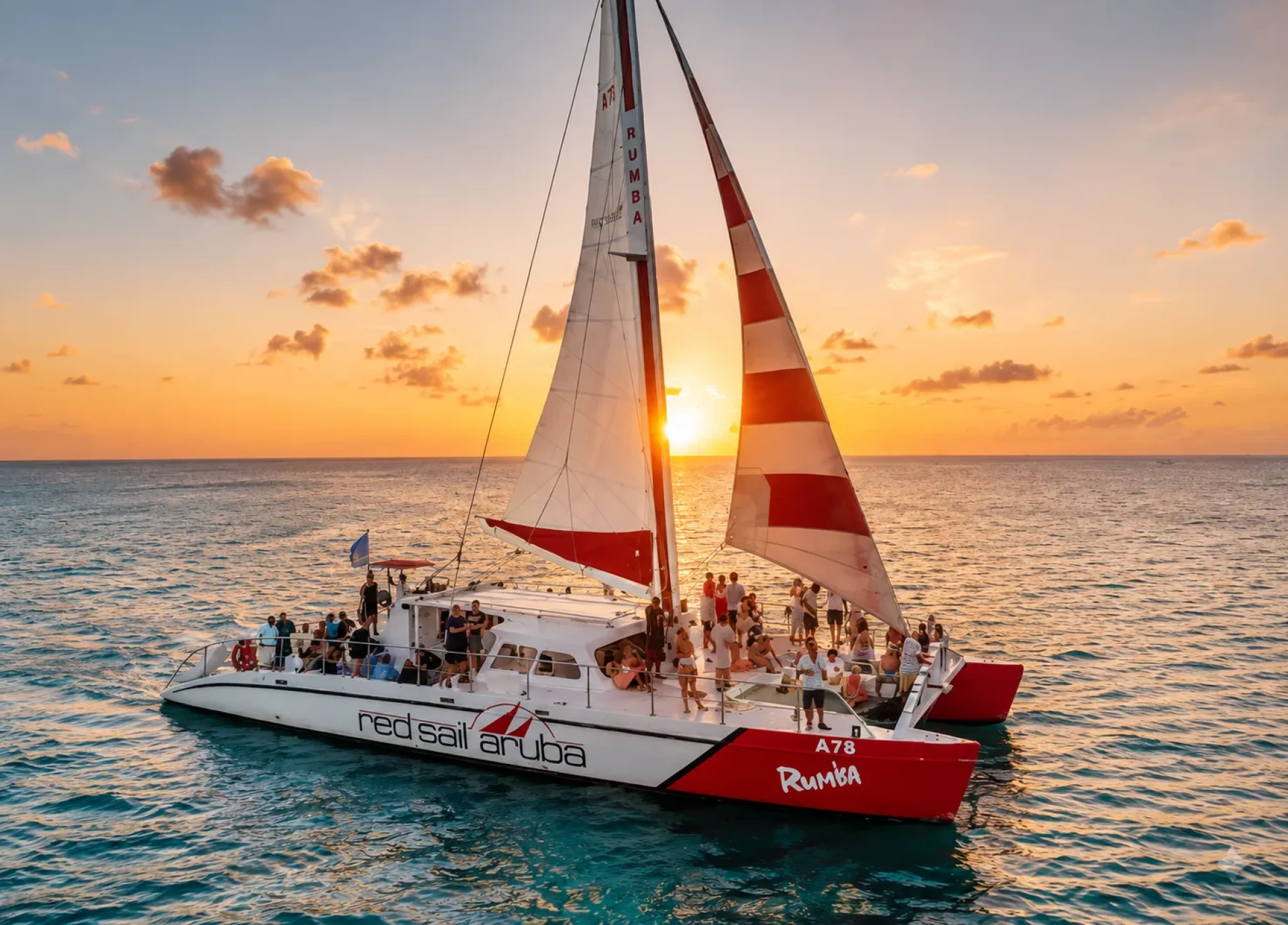 Premium Sunset Sail Dinner Cruise with Open Bar by Catamaran Aruba 2026