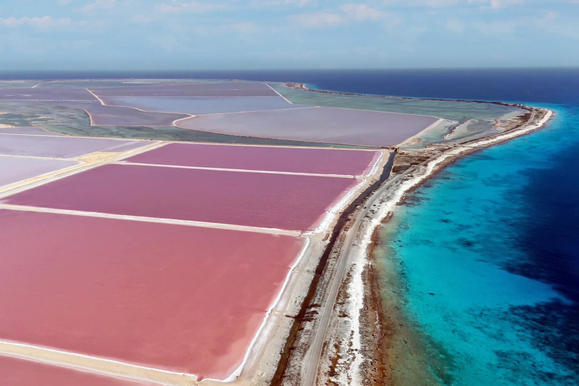 Salt flats in Bonaire, ABC Islands