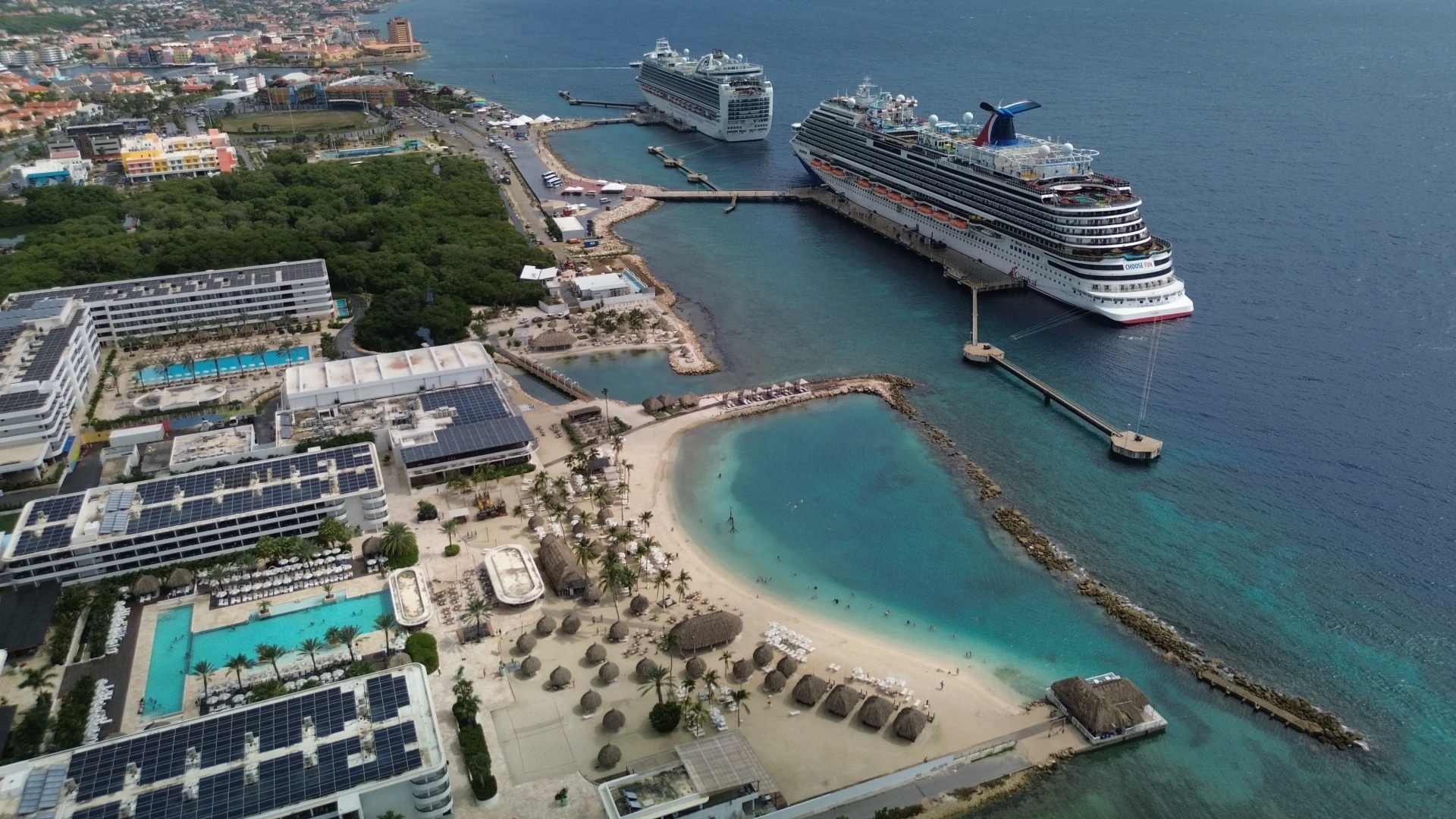 Cruise ships in Willemstad, Curacao, ABC Islands