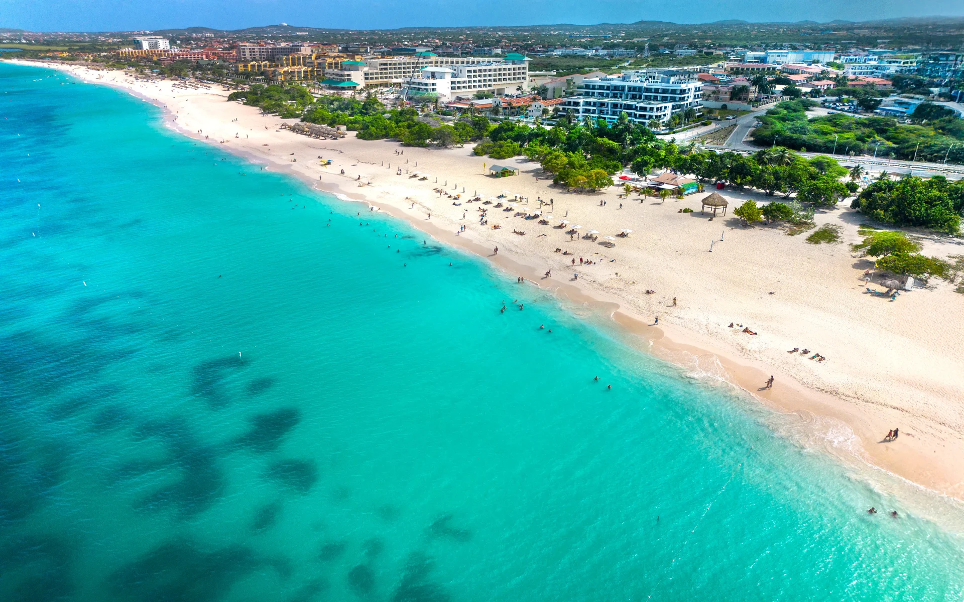 Eagle Beach drone shot, Aruba, ABC Islands