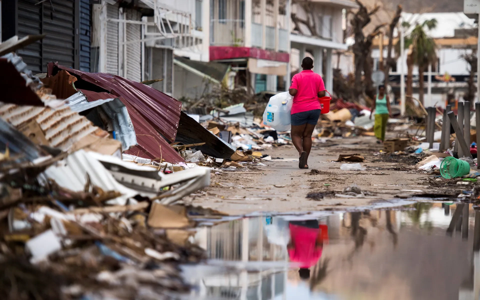 Hurricane aftermath in St. Maarten's capital, Philipsburg