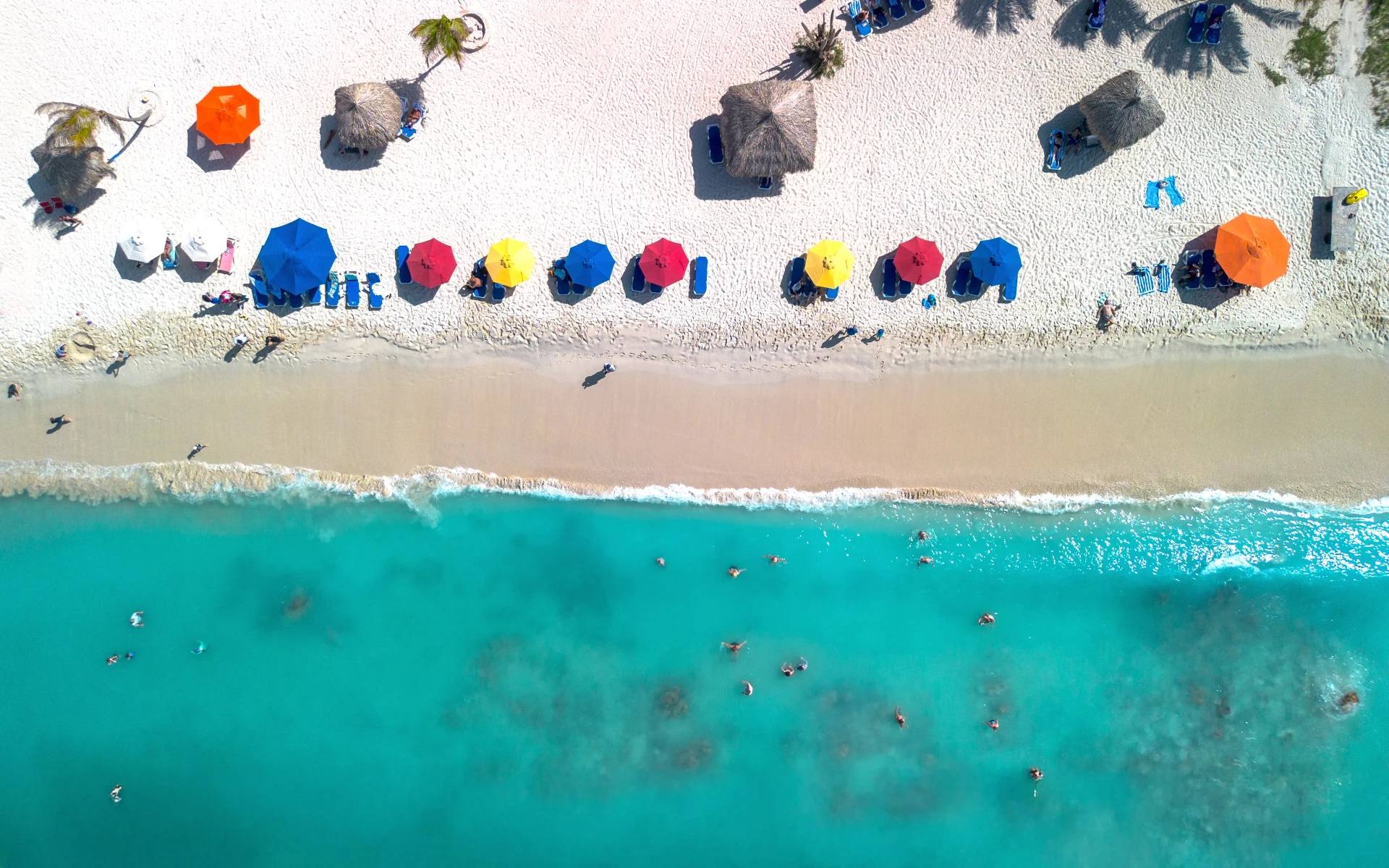 Arashi Beach Aruba drone shot