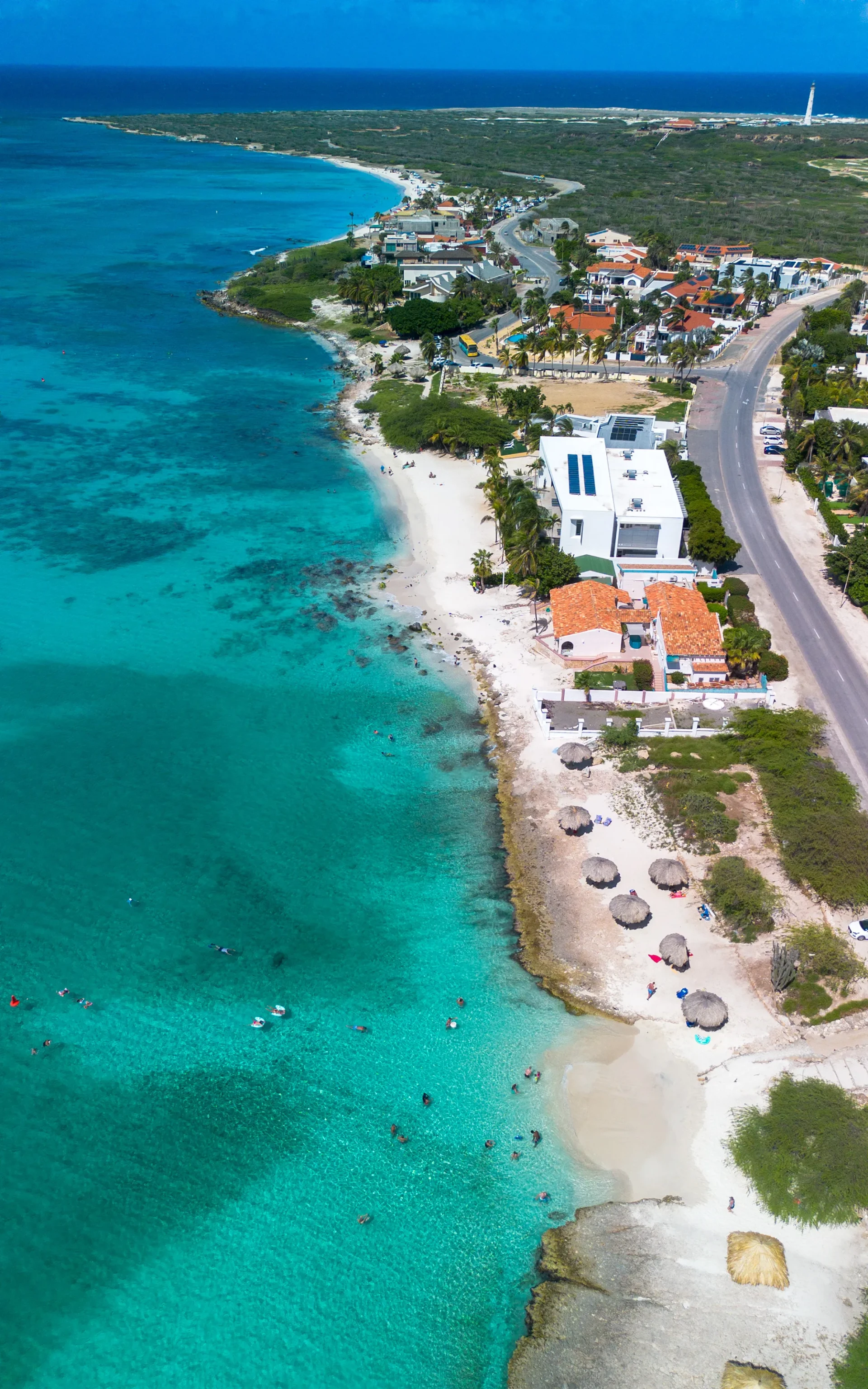 Boca Catalina Beach Aruba drone shot