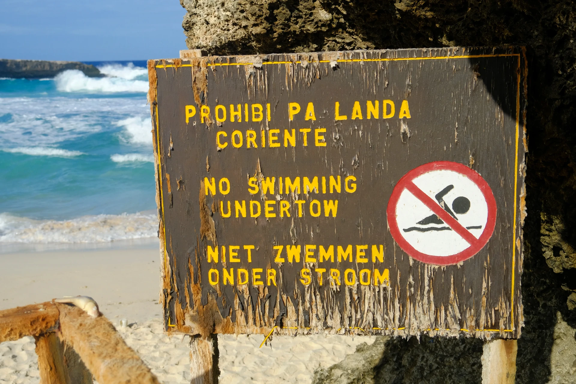 No swimming at Boca Prins Aruba