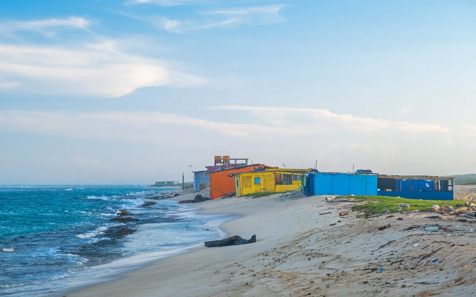 Abandoned shacks at Grapefield Beach Aruba