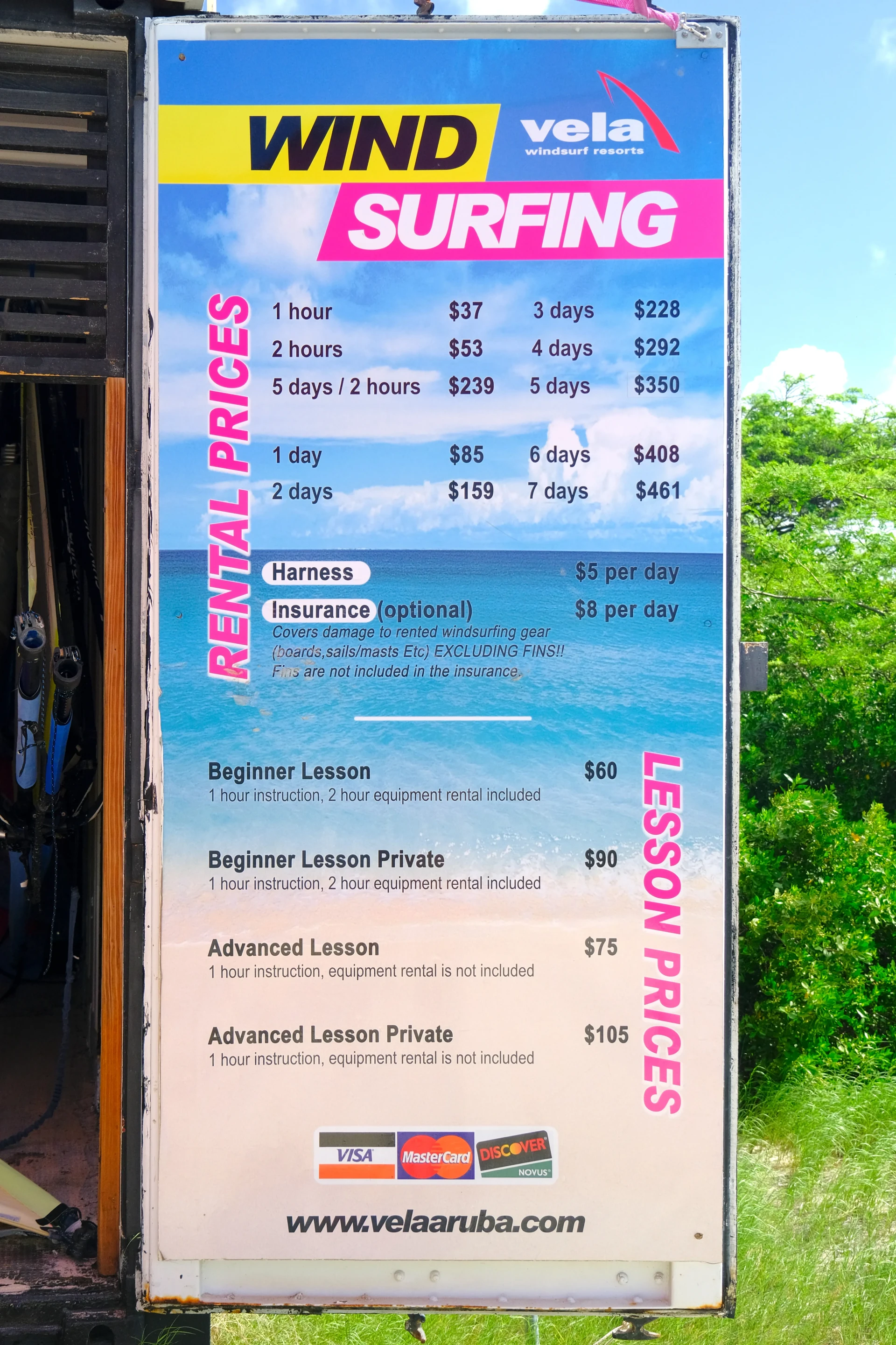 Windsurfing prices at Hadicurari Beach Aruba