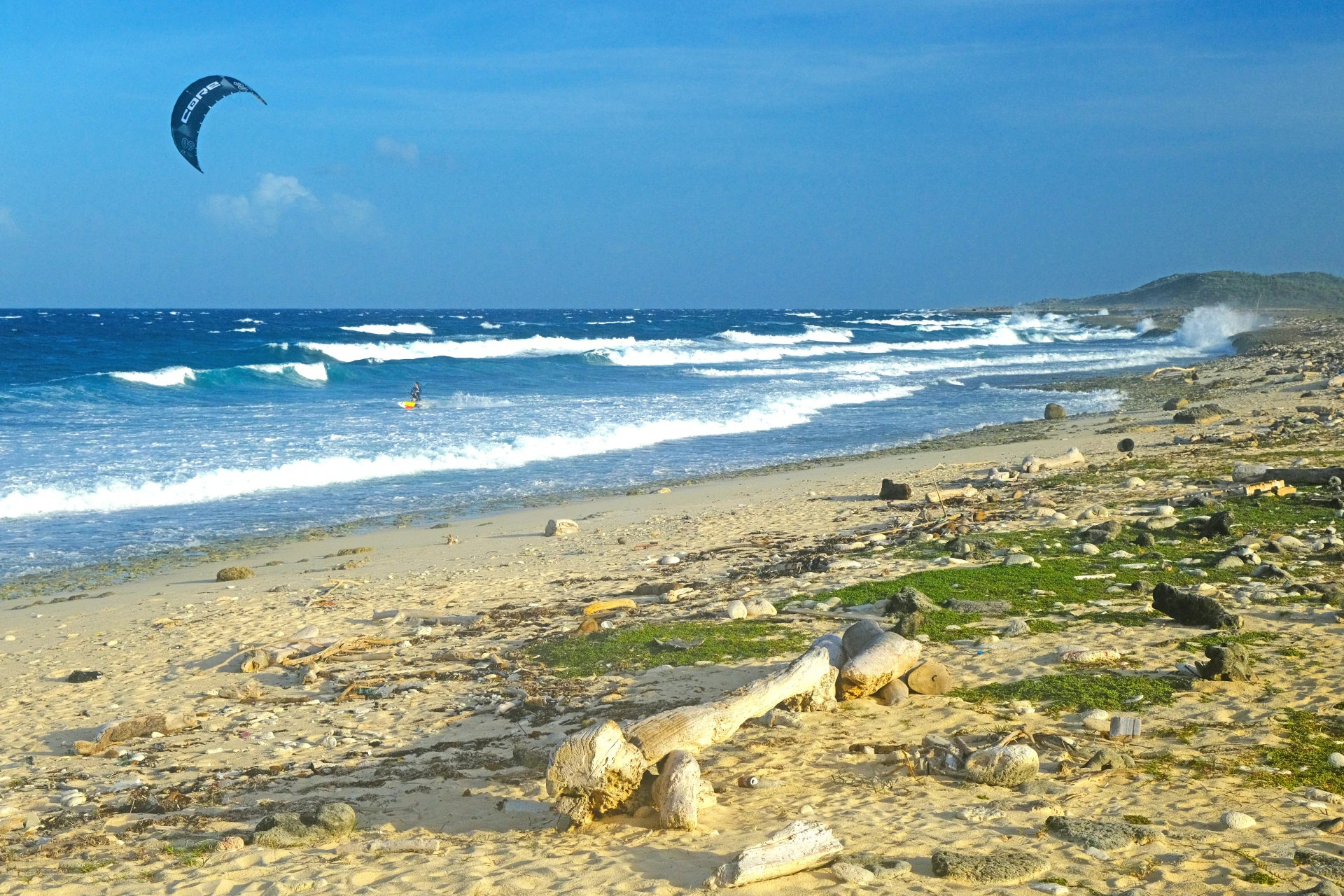 Kitesurfing at Westpunt Beach Aruba